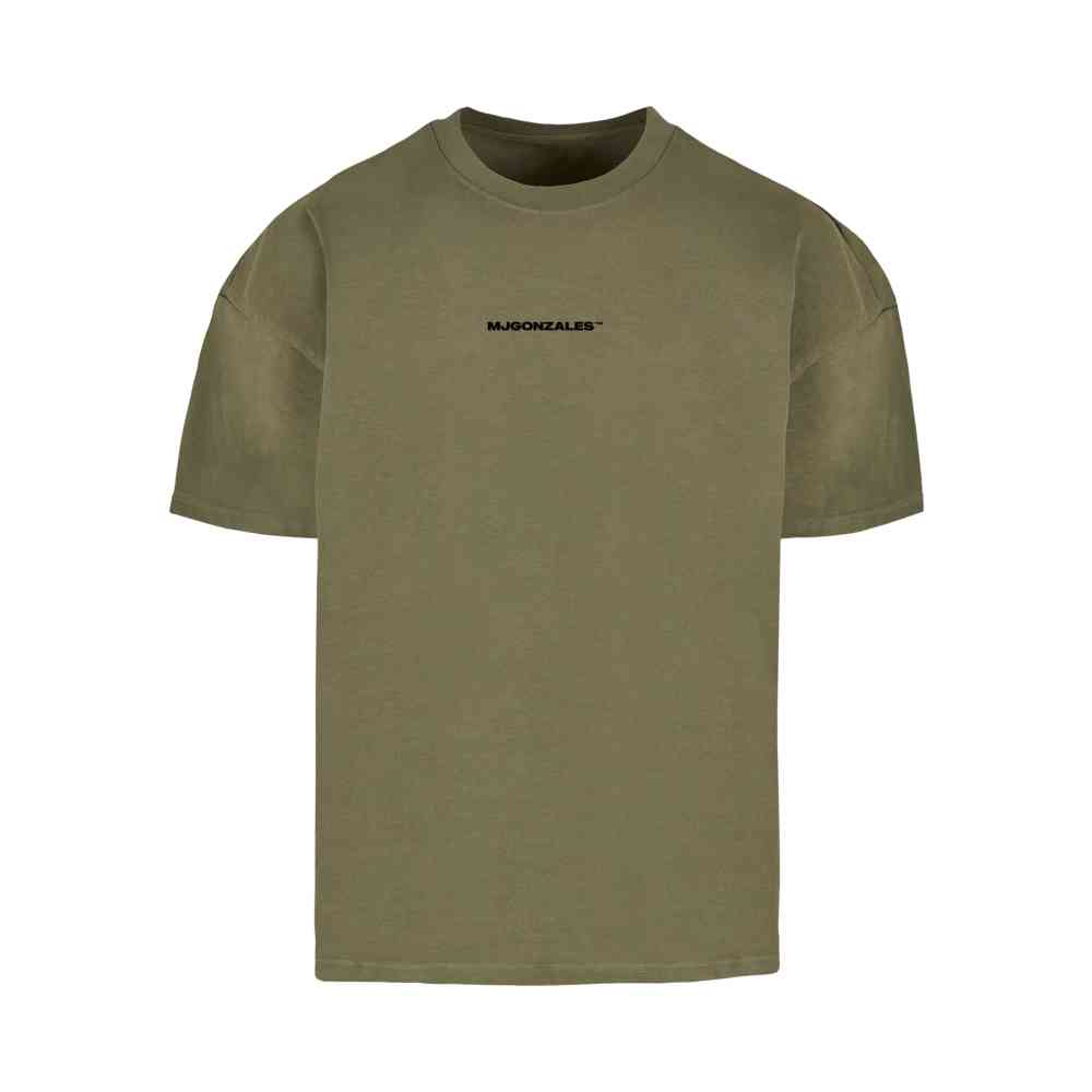 MJ GONZALES - Graffiti X Heavy Boxy Heren Tshirt - Olijfgroen
